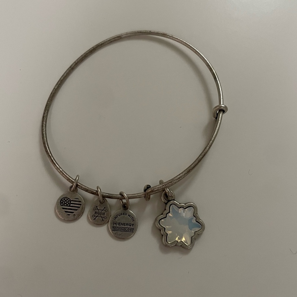 Vintage Silver Alex and Ani Snowflake Bracelet
